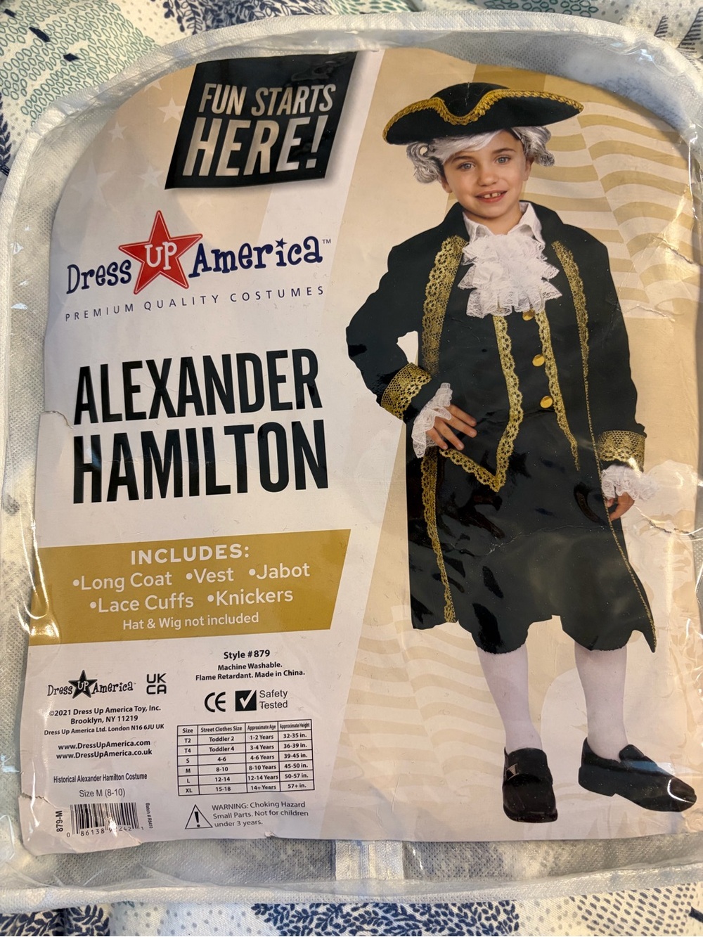 Kids Colonial Alexander Hamilton Costume - Black & Gold